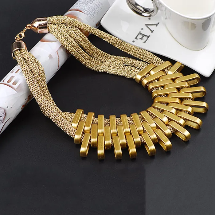 Yellow Chimes Earrings Yellow Chimes Latest Fashion Gold Plated Multilayer Thick Design Choker Necklace for Women and Girls Medium