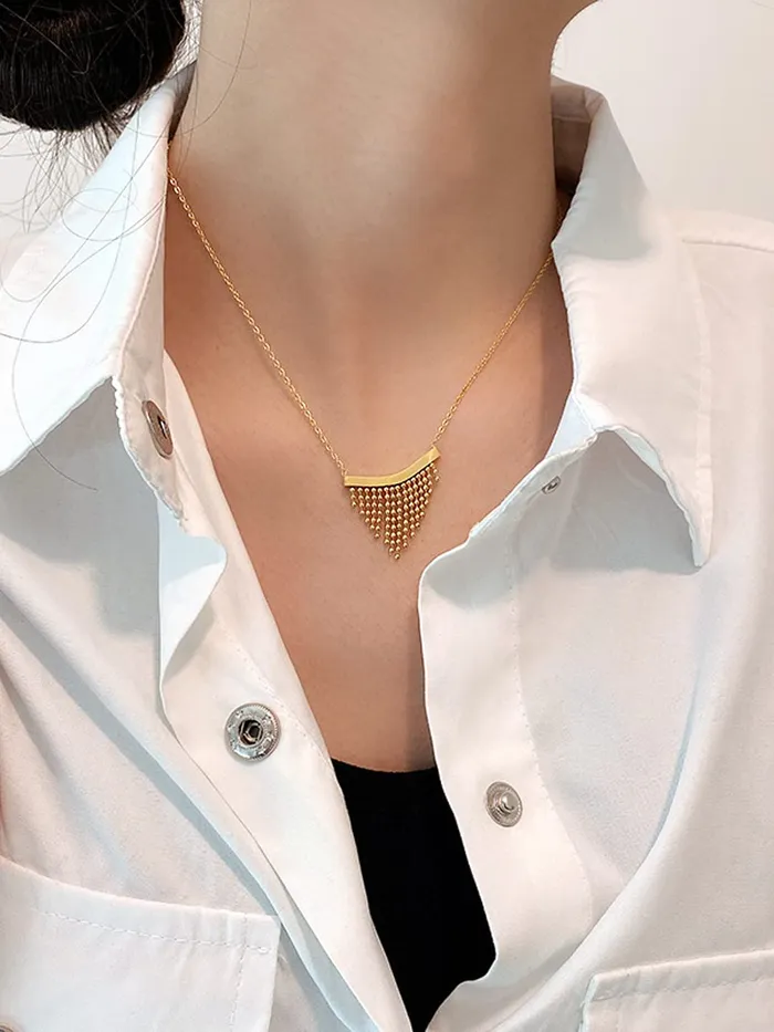 Yellow Chimes Earrings Yellow Chimes Layered Choker Necklace for Women Minimal Shaped Neck Chains Charm Designed Choker Necklace for Women and Girls NK 3