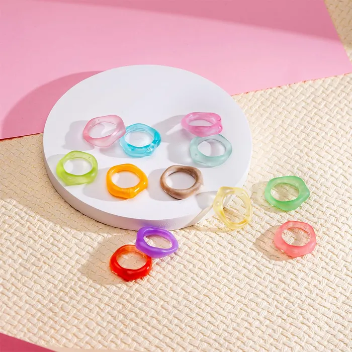Yellow Chimes Earrings Yellow Chimes Rings for Women and Girls Aesthetic Stack Ring Set Multicolor Aesthetic Knuckle Rings Set Birthday Gift For girls and women Anniversary Gift for Wife