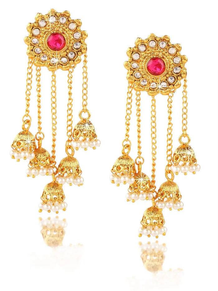 Yellow Chimes Earrings Yellow Chimes Traditional Latkan Jhumka Jhumki Earrings for Women and Girls Yellow Chimes Earrings Yellow Chimes Traditional Latkan Jhumka Jhumki Earrings for Women and Girls