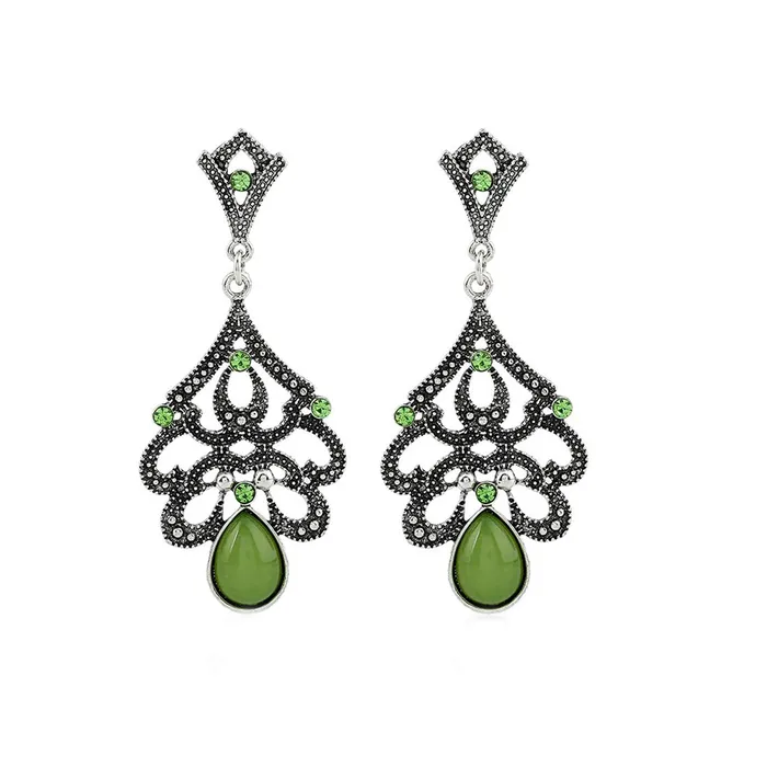 Yellow Chimes Earrings Yellow Chimes Tribal Vintage Grey Green Dangle Earring for Women Girls Yellow Chimes Earrings Yellow Chimes Tribal Vintage Grey Green Dangle Earring for Women Girls