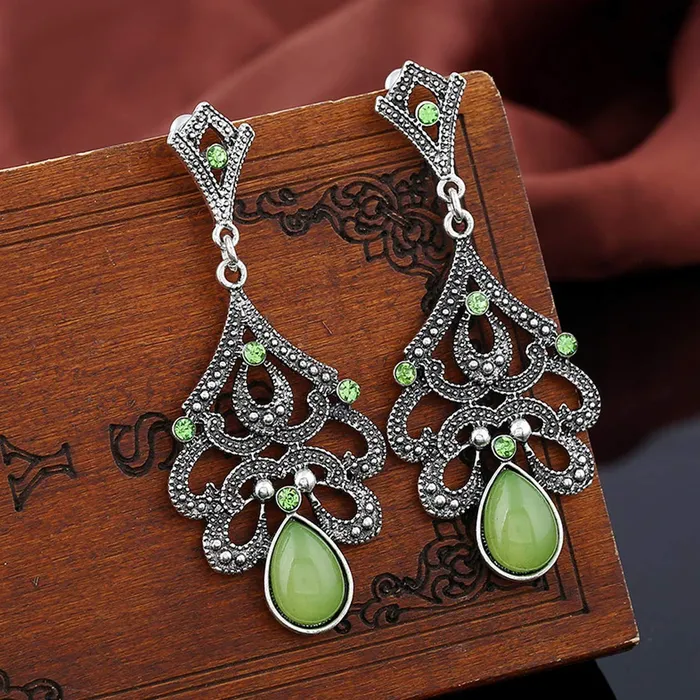 Yellow Chimes Earrings Yellow Chimes Tribal Vintage Grey Green Dangle Earring for Women Girls