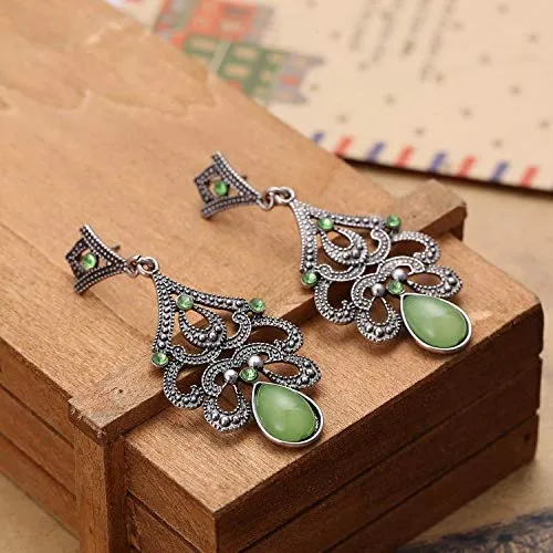 Yellow Chimes Earrings Yellow Chimes Tribal Vintage Grey Green Dangle Earring for Women Girls