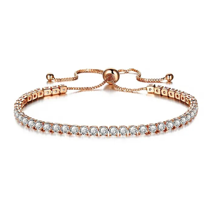 Yellow Chimes Earrings Yellow Chimes Valentine Gift for Girls Elegant Rose Gold plated White Crystal Studded Adjustable bracelet for Women and Girls