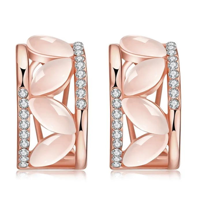 Yellow Chimes Exclusive Opal Collection Designer Combo 18K Rose Gold Plated Bracelet Earring Set for Women and Girls Yellow Chimes Necklaces
