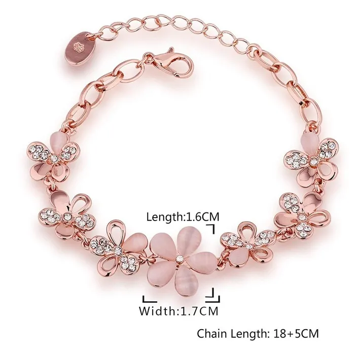 Yellow Chimes Exclusive Opal Collection Designer Combo 18K Rose Gold Plated Bracelet Earring Set for Women and Girls Yellow Chimes Necklaces