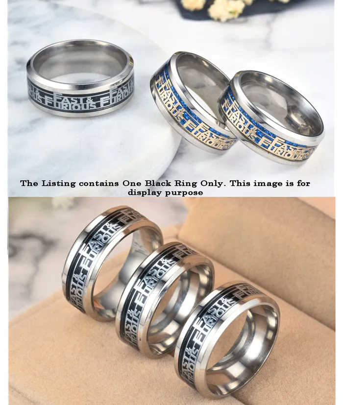 Yellow Chimes Famous Fast and Furious Signet Unique Carbon Fiber Titanium Steel Never Fading Ring for Men and Boys Yellow Chimes Bracelets
