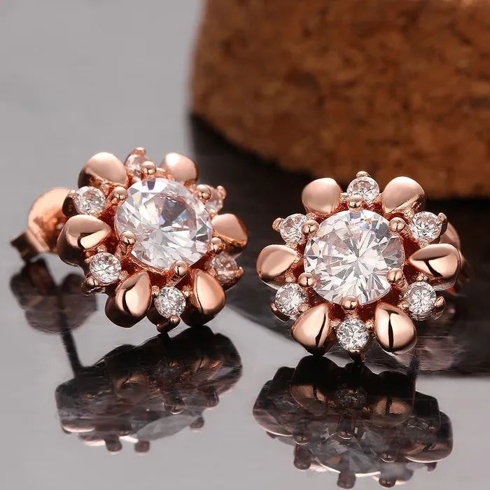 Yellow Chimes Glowing Golden Sunflower 18K Rose Gold Plated Hallmarked Austrian Crystal Jewellery Set for Girls and Women Yellow Chimes Bracelets