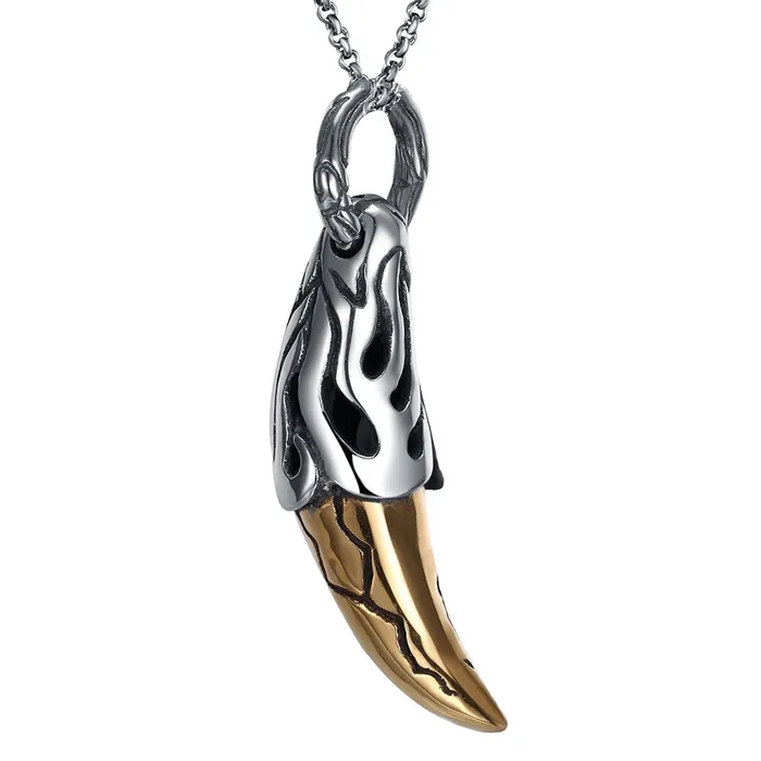Yellow Chimes Golden Killing Thor Horn Silver Oxidized Stainless Steel Pendant for Men and Boys Yellow Chimes Earrings Yellow Chimes Golden Killing Thor Horn Silver Oxidized Stainless Steel Pendant for Men and Boys Yellow Chimes Earrings