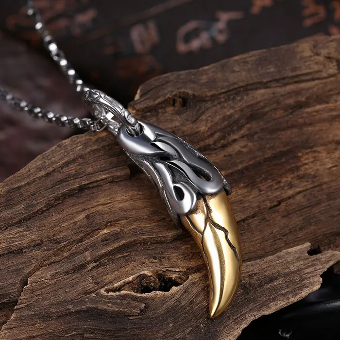 Yellow Chimes Golden Killing Thor Horn Silver Oxidized Stainless Steel Pendant for Men and Boys Yellow Chimes Earrings