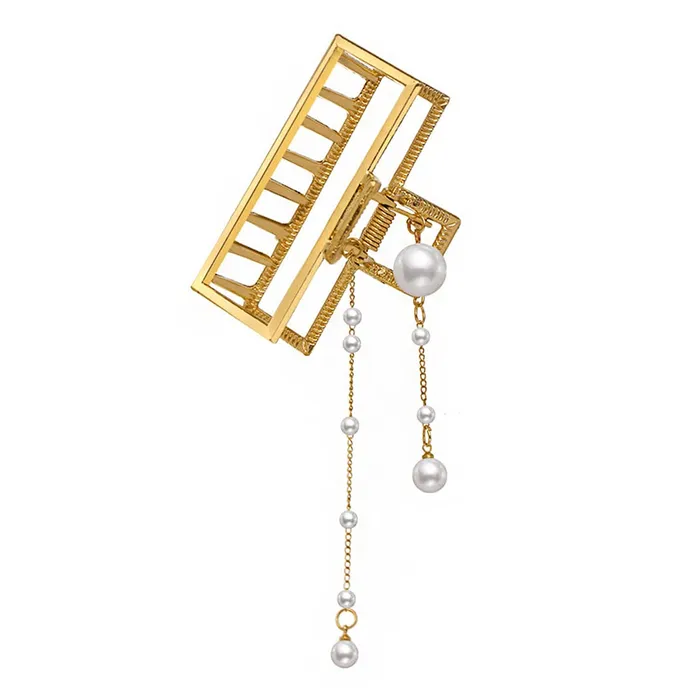 Yellow Chimes Hair Clip For Women Gold Toned Cluthers Long Hair Claw Clip With Hanging Pearl Beads Hair Clutch For Women and Girls Yellow Chimes Rings Yellow Chimes Hair Clip For Women Gold Toned Cluthers Long Hair Claw Clip With Hanging Pearl Beads Hair Clutch For Women and Girls Yellow Chimes Rings