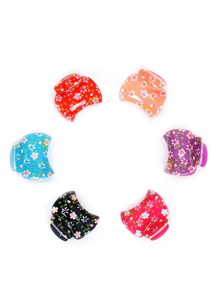 Yellow Chimes Hair Clutchers Claws for Women 6 Pcs Hair Claws for Girls Daily Use Floral Printed Hair Clips for Women and Girls Hair Accessories Yellow Chimes Bracelets