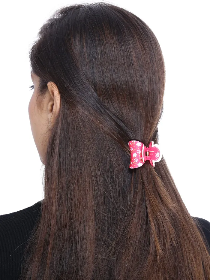 Yellow Chimes Hair Clutchers Claws for Women 6 Pcs Hair Claws for Girls Daily Use Floral Printed Hair Clips for Women and Girls Hair Accessories Yellow Chimes Bracelets