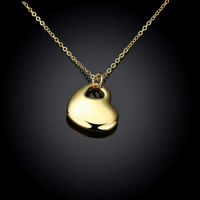 Yellow Chimes Heart Charm Golden Necklace for Women and Girls Yellow Chimes Earrings
