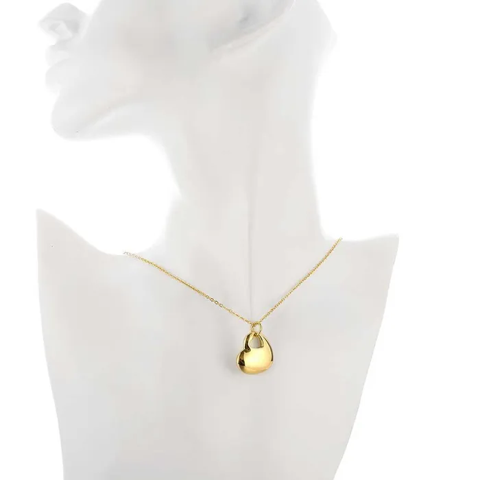 Yellow Chimes Heart Charm Golden Necklace for Women and Girls Yellow Chimes Earrings