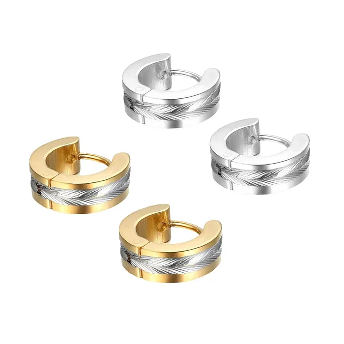 Yellow Chimes Hoop Earrings for Men Combo of 2 Pairs Stainless Steel Gold Silver Huggie Hoops Earrings for Men and Women Yellow Chimes Earrings