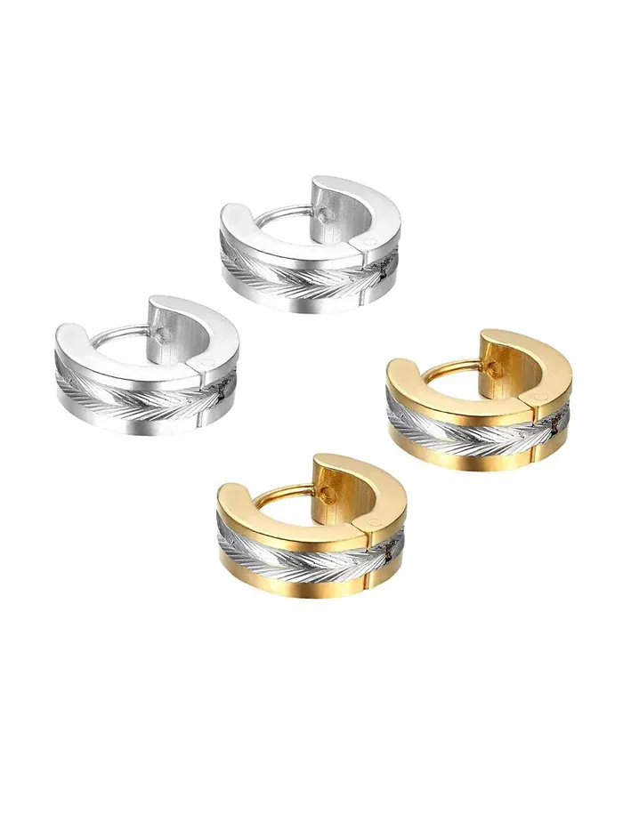 Yellow Chimes Hoop Earrings for Men Combo of 2 Pairs Stainless Steel Gold Silver Huggie Hoops Earrings for Men and Women Yellow Chimes Earrings
