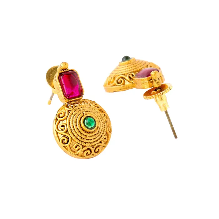 Yellow Chimes Jewellery Set for Women and Girls Gold Choker Set for Women Choker Necklace Set Circle Shaped Stone Studded Choker Birthday Gift for girls women Anniversary Gift for Wife Yellow Chimes Necklaces
