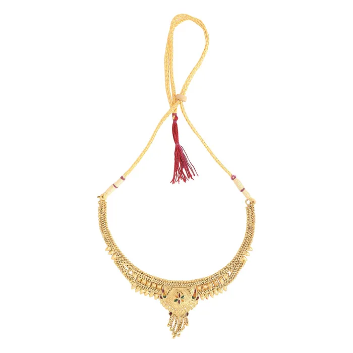 Yellow Chimes Jewellery Set for Women and Girls Gold Necklace Set for Women Gold Toned Bridal Designed Choker Necklace Set Birthday Gift for girls and women Anniversary Gift for Wife Yellow Chimes Earrings
