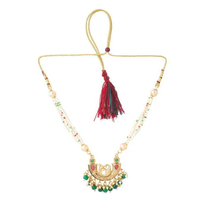 Yellow Chimes Jewellery Set for Women and Girls Kundan Necklace Set Gold Plated Pink Stone Studded Kundan Necklace Set Birthday Gift for girls and women Anniversary Gift for Wife Yellow Chimes Necklaces