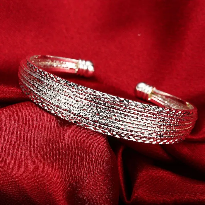 Yellow Chimes Kada Bracelet for Women Charming Bangle Style Bracelet Silver Plated Open kada Bracelet for Women and Girls Yellow Chimes Bracelets