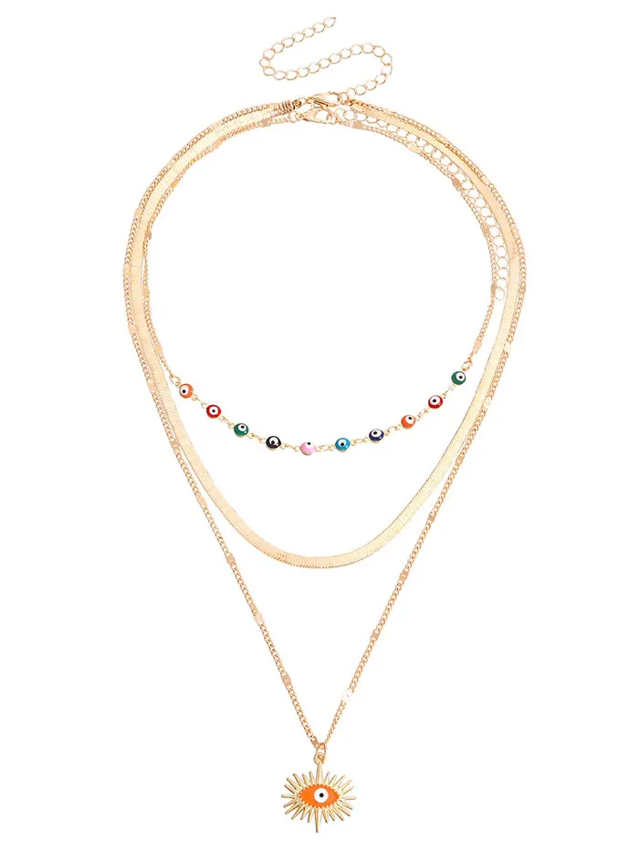 Yellow Chimes Necklace for Women and Girls Fashion Gold Layered Necklace Western Evil Eye Multilayer Chain Choker Necklace For women Birthday Gift for Girls Women Anniversary Gift for Wife Yellow Chimes Earrings Yellow Chimes Necklace for Women and Girls Fashion Gold Layered Necklace Western Evil Eye Multilayer Chain Choker Necklace For women Birthday Gift for Girls Women Anniversary Gift for Wife Yellow Chimes Earrings