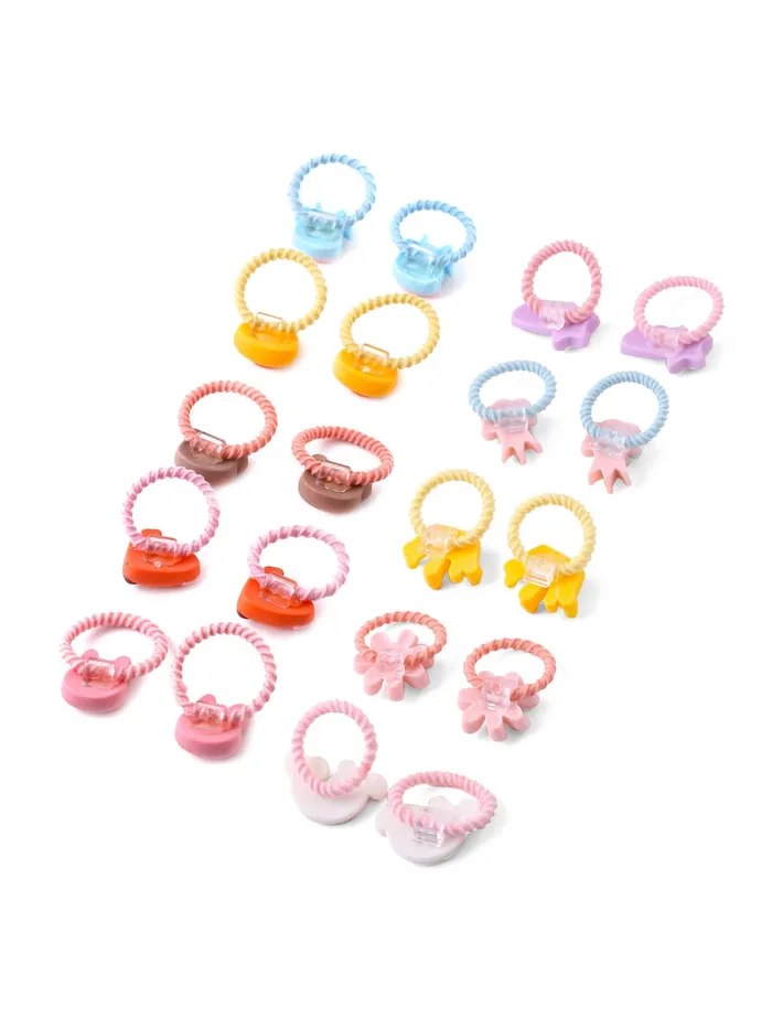 Yellow Chimes Necklaces Melbees by Yellow Chimes Rubber Bands for Girls Kids Hair Accessories for Girls Hair Tie 20 Pcs Cute Characters Rubberbands for Kids Ponytail Holder For Baby Girls Toddlers