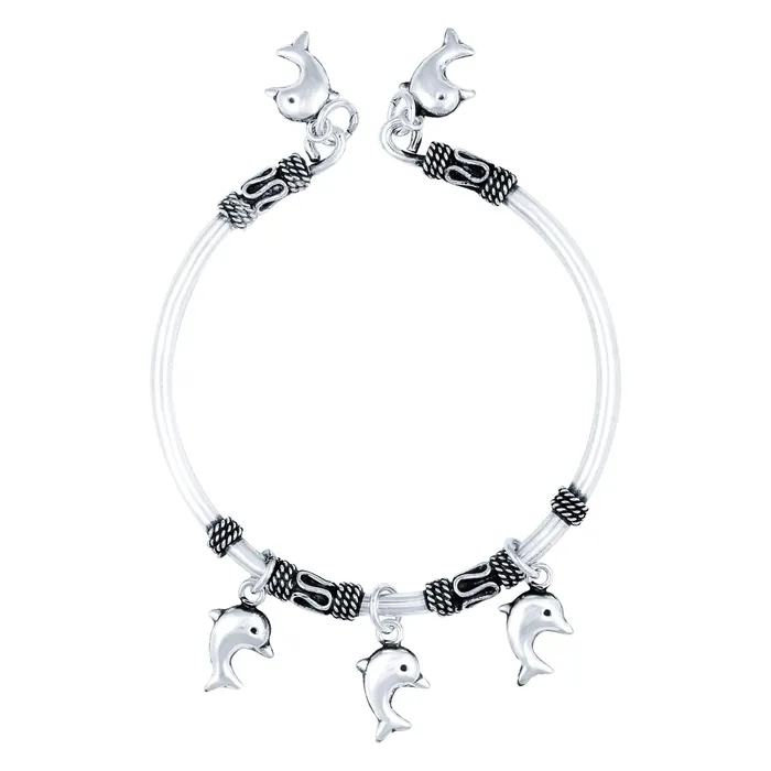 Yellow Chimes Necklaces Yellow Chimes 925 Sterling Silver Hallmark and Certified Purity Fish Charm Bracelet for Women and Girls