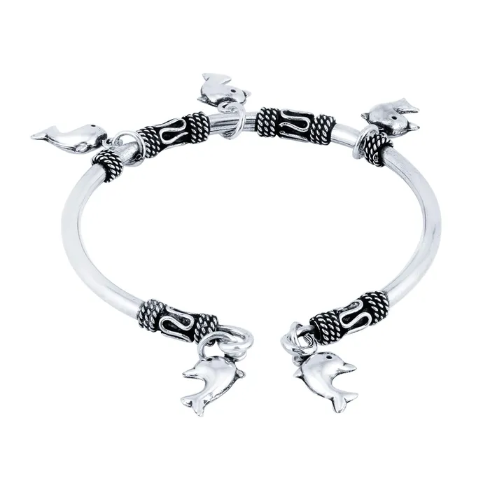 Yellow Chimes Necklaces Yellow Chimes 925 Sterling Silver Hallmark and Certified Purity Fish Charm Bracelet for Women and Girls