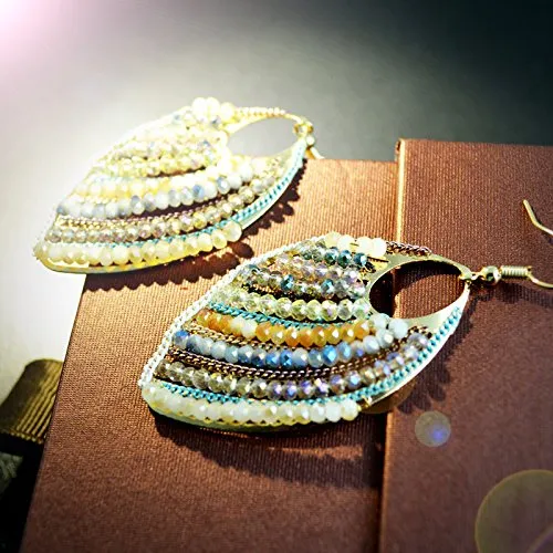 Yellow Chimes Necklaces Yellow Chimes Bohemian Bollywood style Latest Arrival Crystal Dangler Earrings for Women Girls