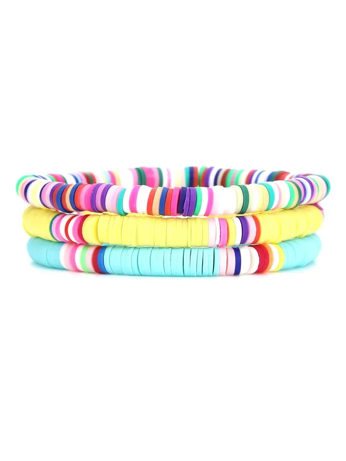 Yellow Chimes Necklaces Yellow Chimes Bracelets for Women Combo of 3 PCs Heishi Bracelets Set Lightweight Stack Rainbow Summer Beach Accessory for Girls and Women Yellow Chimes Necklaces Yellow Chimes Bracelets for Women Combo of 3 PCs Heishi Bracelets Set Lightweight Stack Rainbow Summer Beach Accessory for Girls and Women