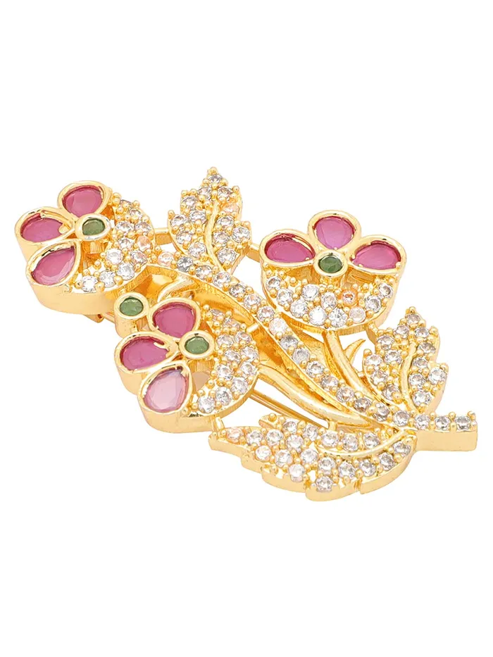 Yellow Chimes Necklaces Yellow Chimes Brooch for Women Beautiful Shawl Sweater Clip Crystal Brooch for Women and Girls BRCH 14
