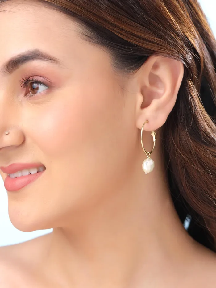 Yellow Chimes Necklaces Yellow Chimes Combo Earrings For Women Set Of 6 Pairs Earring Gold Plated Stud and Pearl Hoop Earrings For Women and Girls