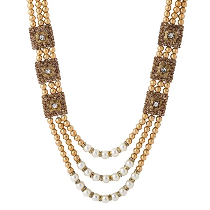 Yellow Chimes Necklaces Yellow Chimes Dulahmala For Mens Golden Beads Pearl Necklace Jewellery for Groom Dulha Moti Mal Haar For Men Sherwani Necklace