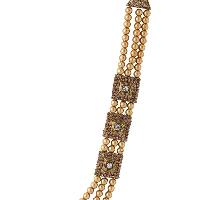 Yellow Chimes Necklaces Yellow Chimes Dulahmala For Mens Golden Beads Pearl Necklace Jewellery for Groom Dulha Moti Mal Haar For Men Sherwani Necklace