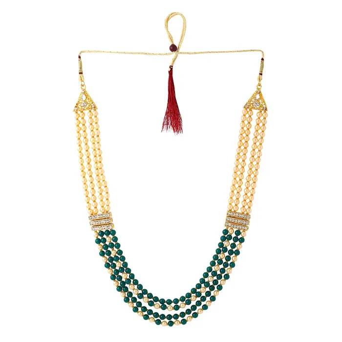 Yellow Chimes Necklaces Yellow Chimes Dulahmala For Mens Pearl Necklace Jewellery for Groom Dulha Moti Mal Haar For men