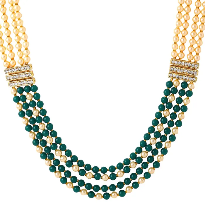 Yellow Chimes Necklaces Yellow Chimes Dulahmala For Mens Pearl Necklace Jewellery for Groom Dulha Moti Mal Haar For men