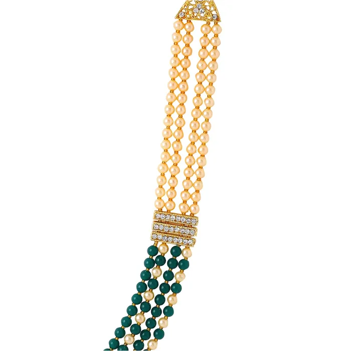 Yellow Chimes Necklaces Yellow Chimes Dulahmala For Mens Pearl Necklace Jewellery for Groom Dulha Moti Mal Haar For men