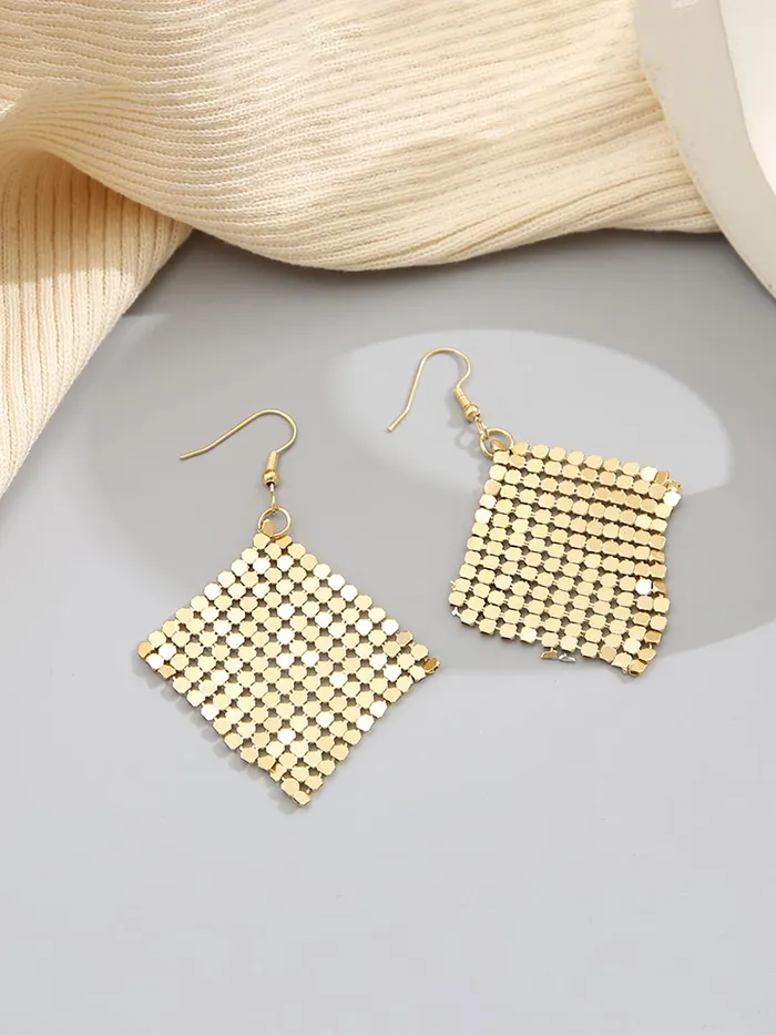 Yellow Chimes Necklaces Yellow Chimes Earrings for Women and Girls Drop Earrings Gold Toned Meshy Designed Drop Earrings Birthday Gift for girls and women Anniversary Gift for Wife