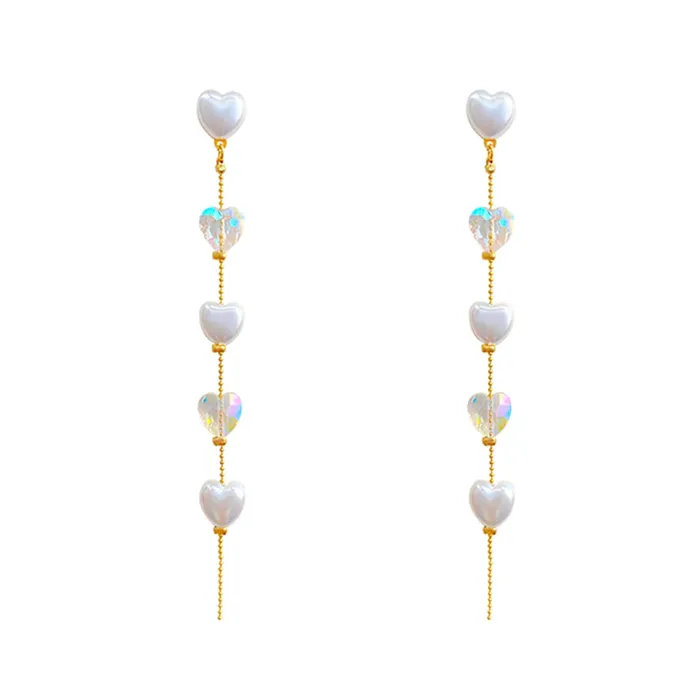 Yellow Chimes Necklaces Yellow Chimes Earrings For Women Gold Tone Hearts Hanging Pearl and Stone Attached Long Chain Drop Dangler Earrings For Women and Girls Yellow Chimes Necklaces Yellow Chimes Earrings For Women Gold Tone Hearts Hanging Pearl and Stone Attached Long Chain Drop Dangler Earrings For Women and Girls