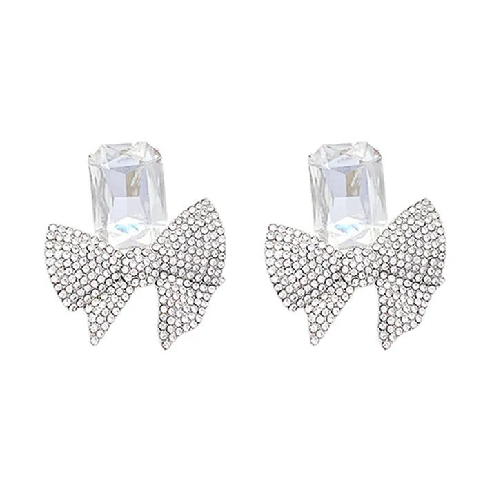 Yellow Chimes Necklaces Yellow Chimes Earrings For Women Silver Tone Crystal Studded Bow Knot Shape Stud Earrings For Women and Girls Yellow Chimes Necklaces Yellow Chimes Earrings For Women Silver Tone Crystal Studded Bow Knot Shape Stud Earrings For Women and Girls