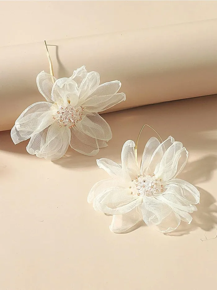 Yellow Chimes Necklaces Yellow Chimes Earrings For Women White Floral Drop chic Earrings For Women and Girls