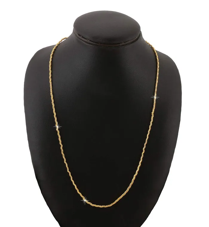 Yellow Chimes Necklaces Yellow Chimes Gold Plated Latest Fashion Twisted Drop Designer Neck Chains for Men and Boys