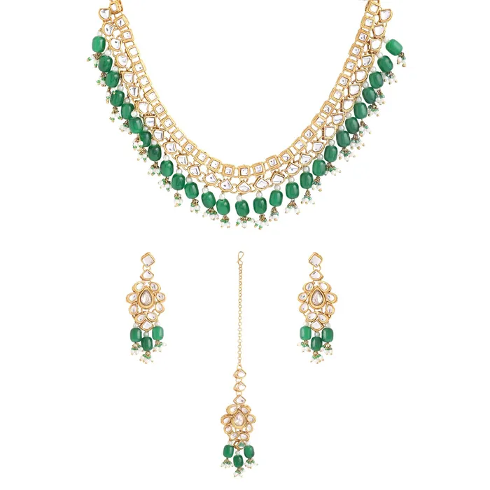 Yellow Chimes Necklaces Yellow Chimes Jewellery Set for Women and Girls Kundan Necklace Set Gold Plated Kundan Studded Green Beads Drop Necklace Set Birthday Gift for girls and women Anniversary Gift for Wife Yellow Chimes Necklaces Yellow Chimes Jewellery Set for Women and Girls Kundan Necklace Set Gold Plated Kundan Studded Green Beads Drop Necklace Set Birthday Gift for girls and women Anniversary Gift for Wife