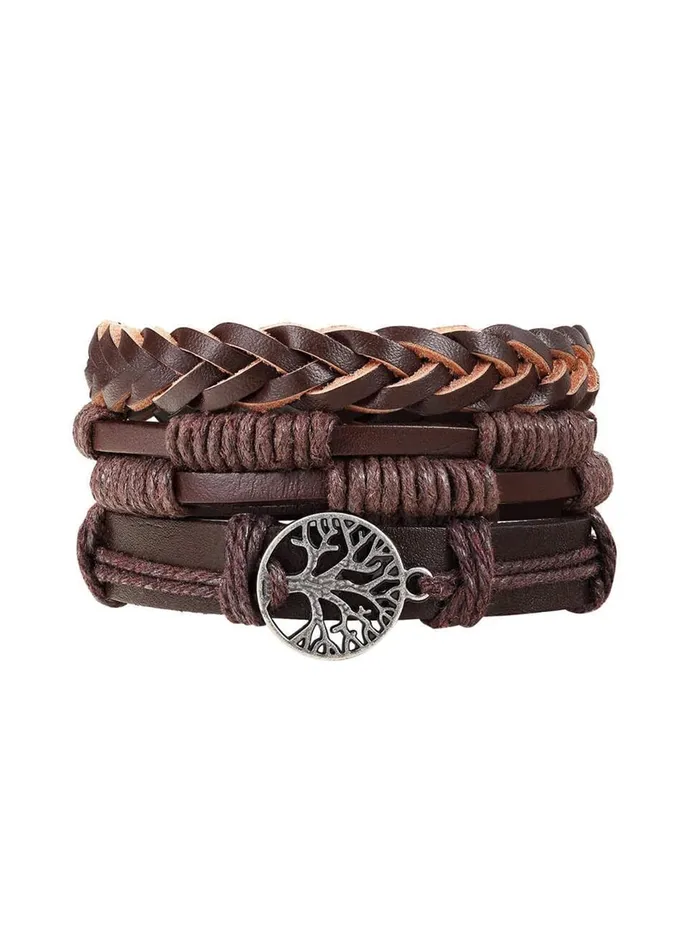 Yellow Chimes Necklaces Yellow Chimes Leather Bracelet for Men Wide Brown Color MultiLayred Leather WrapCharm Bracelet Set for Men and Boys Yellow Chimes Necklaces Yellow Chimes Leather Bracelet for Men Wide Brown Color MultiLayred Leather WrapCharm Bracelet Set for Men and Boys