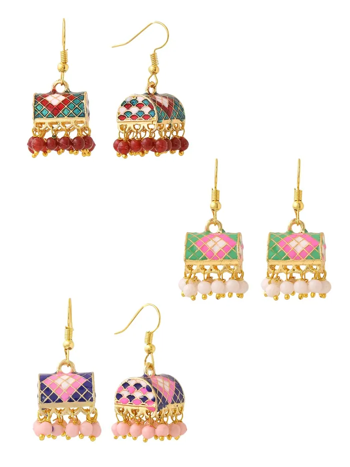 Yellow Chimes Necklaces Yellow Chimes Meenakari Jhumka Earrings for Women Traditional Small Jhumki Earrings Set for Girls Combo of 3 Pairs Jhumkas Ethnic Gold Plated Women Earrings Birthday Gift For Girls Yellow Chimes Necklaces Yellow Chimes Meenakari Jhumka Earrings for Women Traditional Small Jhumki Earrings Set for Girls Combo of 3 Pairs Jhumkas Ethnic Gold Plated Women Earrings Birthday Gift For Girls