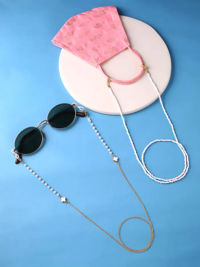 Yellow Chimes Necklaces Yellow Chimes Sunglasses Chain for Women Eyeglasses Chain Multicolor Beadded Face Mask Chains Sunglasses AccessoriesSunglasses Lanyard for Girls and Women Style11