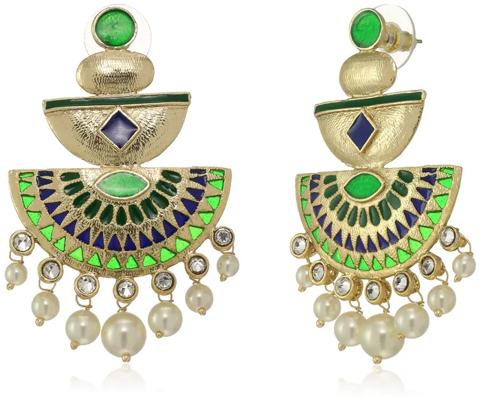 Yellow Chimes Necklaces Yellow Chimes Traditional Moti Kundan Chandbali Earrings for Women and Girls Yellow Chimes Necklaces Yellow Chimes Traditional Moti Kundan Chandbali Earrings for Women and Girls