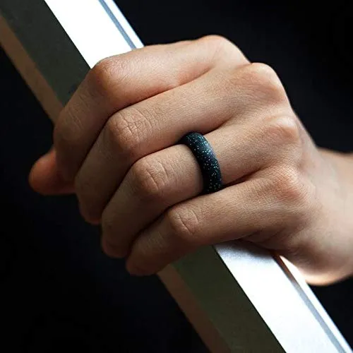 Yellow Chimes Necklaces Yellow Chimes Trendy Fashion Multicolor 4 Pcs Combo With Glitters Sports Gym Flexible Silicone Finger Band Rings For Women Man Unisex