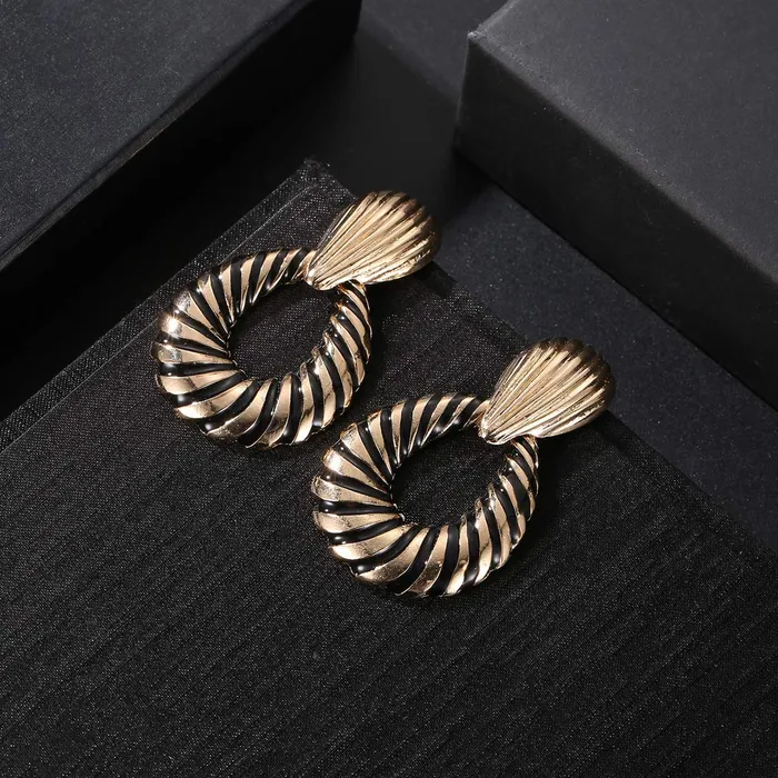 Yellow Chimes Necklaces Yellow Chimes Western Style Teardrop Shaped Gold Plated Wonderful Black Drop Earrings For Women And Girls